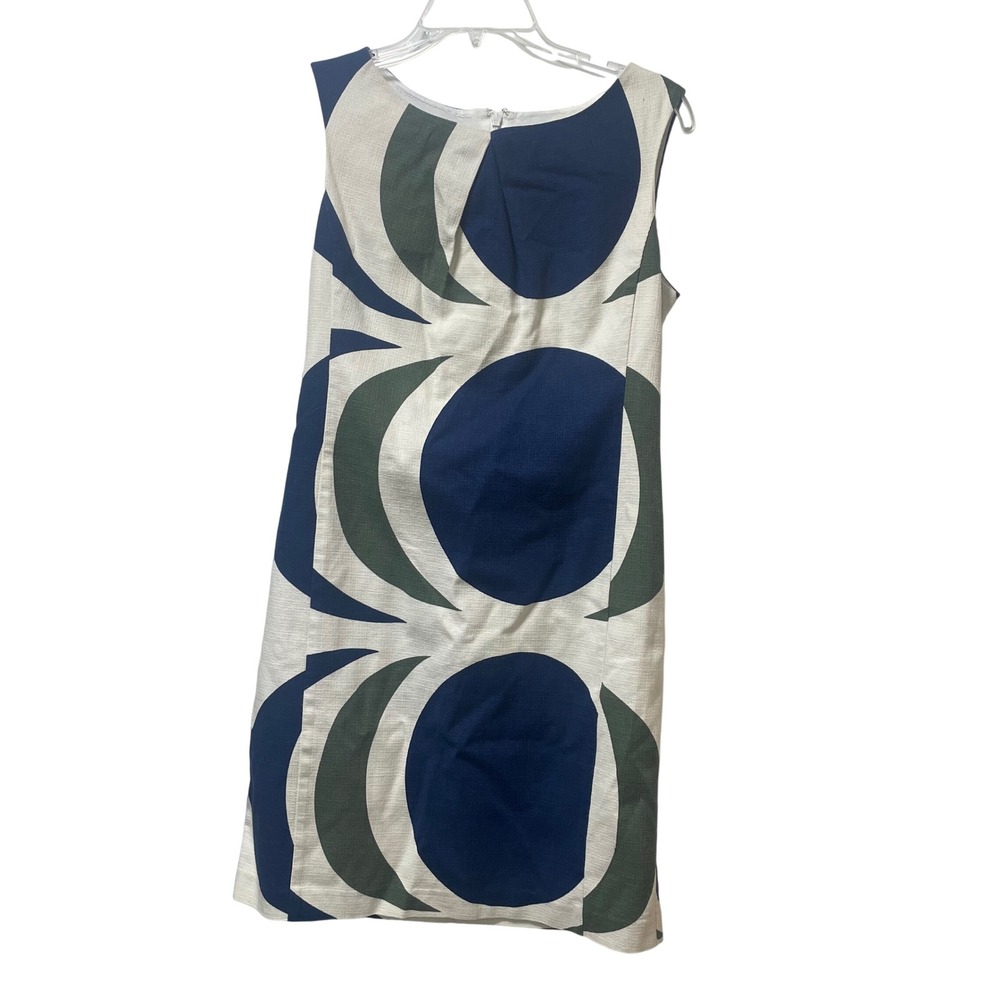 Tabitha Anthropologie Womens 6 Blue Green Geometric Moon Print Cotton Dress